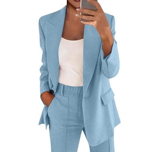 Generisch Jersey Blazer Damen Lang - Outfit Komplett Curvy Mode - Kostüme & Blazer für Damen Türkis L Generisch Jersey Blazer Damen Lang - Outfit Komplett Curvy Mode - Kostüme & Blazer für Damen Türkis L von Generisch