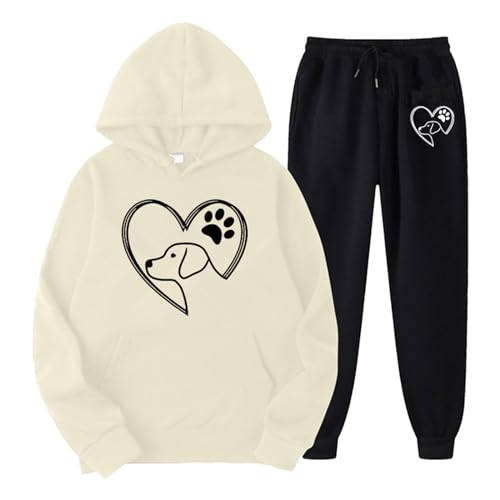 Generisch Jogginganzug Damen Große Größen Elegant Freizeitanzug Zweiteiler Set Zweiteiler Sport Hosenanzug Langarm Hoodie Hausanzug Sweatshirt Mit Kapuze Und Hose Lang Trainingsanzug Jogginganzug Set von Generisch