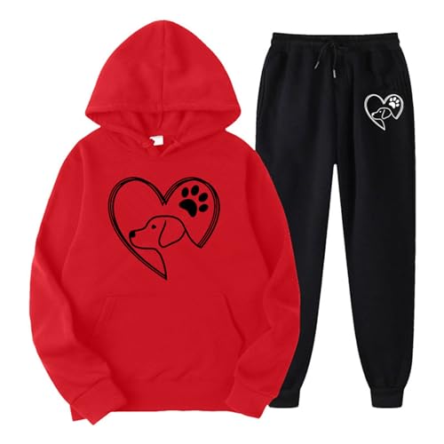 Jogginganzug Damen Große Größen Elegant Freizeitanzug Zweiteiler Set Zweiteiler Sport Hosenanzug Langarm Hoodie Hausanzug Sweatshirt Mit Kapuze Und Hose Lang Trainingsanzug Jogginganzug Set von Generisch