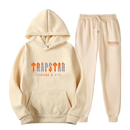 Generisch Jogginganzug Herren, Baggy Jeans Anzug Herren Trapstar Trainingsanzug Herren Minus Two Cargo Damen Psg Yk2 Hose 4Tune Zip Hoodie Trapstar Anzug Hose Mit Schrift Lfdy (A01-,3XL) von Generisch