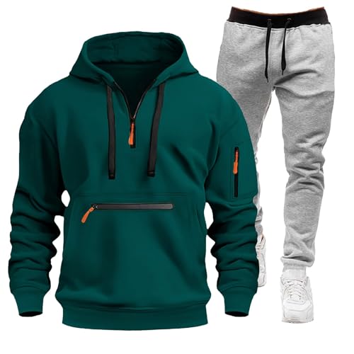 Generisch Jogginganzug Herren Set Trainingsanzug Sportanzug Langarm Freizeitanzug Männer Tracksuit für Fußball Gym herren weste anzug Fitness Set Herren Gym von Generisch