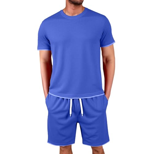 Generisch Jogginganzug Herren Trainingsanzug Set T Shirt + Kurze Hose Sommer Outfit 2-Teiliges Zweiteiler Sport Bequeme Atmungsaktive Outfit Strand Sommeranzug 2025 Generisch Jogginganzug Herren Trainingsanzug Set T Shirt + Kurze Hose Sommer Outfit 2-Teiliges Zweiteiler Sport Bequeme Atmungsaktive Outfit Strand Sommeranzug 2025 von Generisch