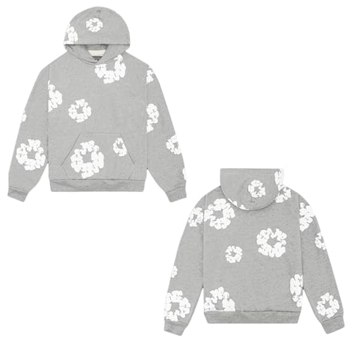 Generisch Jogginganzug Streetwear Herren Tracksuit Blumen Druck Trainingsanzug Y2k Hip Hop Lose Hoodie und Jogginghose Sportanzug Baumwolle Freizeitanzug Warm Hausanzug Jogging Anzug Unisex Sport Set von Generisch