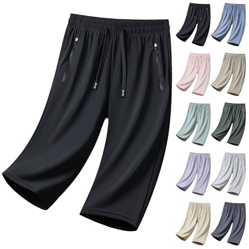 Generisch Jogginghose Damen 3/4 Hose Caprihose Leicht Sommerhose Eisseide Schnelltrocknend Laufshorts Zip Off Sweatshorts Frauen Atmungsaktiv Trainingshose Generisch Jogginghose Damen 3/4 Hose Caprihose Leicht Sommerhose Eisseide Schnelltrocknend Laufshorts Zip Off Sweatshorts Frauen Atmungsaktiv Trainingshose von Generisch