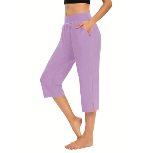 Generisch Jogginghose Damen – Sporthose Frauen Baumwolle| Sweatpants Slim Fit Freizeithose Lang | Trainingshose Fitness High Waist – Jogger Laufhosen Modern 3/4 Hose Damen Sommer Hohe Taille Design von Generisch