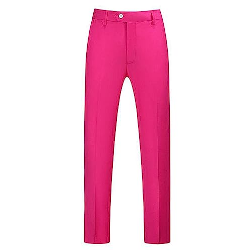 Generisch Jogginghosen Herren, Herrenhosen In Übergröße, Einfarbig, Anzughose, Herrenhosen, Business Casual, Gerades Bein, Anzughose Schlupfhosen Für Herren Männer Outdoor Hosen Beige (34, Hot Pink) von Generisch