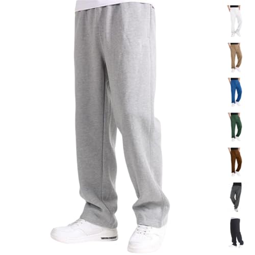 Generisch Jogginghose Herren Breite Baggy Sweatpants Baumwolle Elastische Taille Jogging Hose Weites Bein Sporthose Lang Sweat Pants Men Winter Warme Männer Sweathose Mit Taschen von Generisch