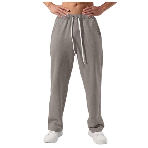 Jogginghose Herren Breite Baggy Sweatpants Baumwolle Elastische Taille Jogging Hose Weites Bein Sweathose Winter Warme Sporthose Casual Cargohose 2025 von Generisch