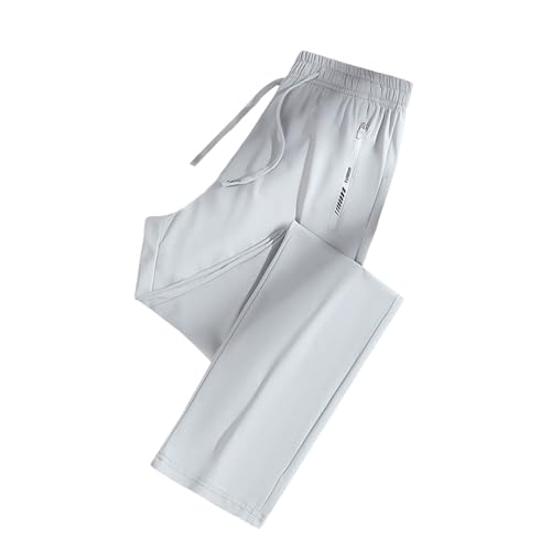Generisch Jogginghose Herren Grau Baggy Gym Laufhose Trainingshose Lang Locker Sommerhose Leicht Sporthose Reissverschluss Schnelltrocknend Atmungsaktiv Freizeithose Joggpants Große Größen von Generisch