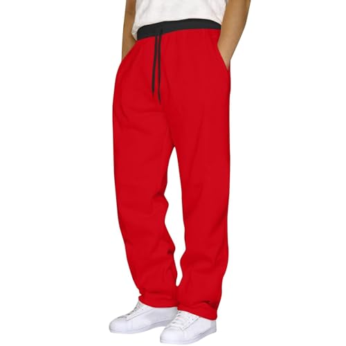 Generisch Jogginghose Herren Jogger Männer Baumwolle Jungen WeißE Jogginghose Herren Stretchhose Herren Lang von Generisch