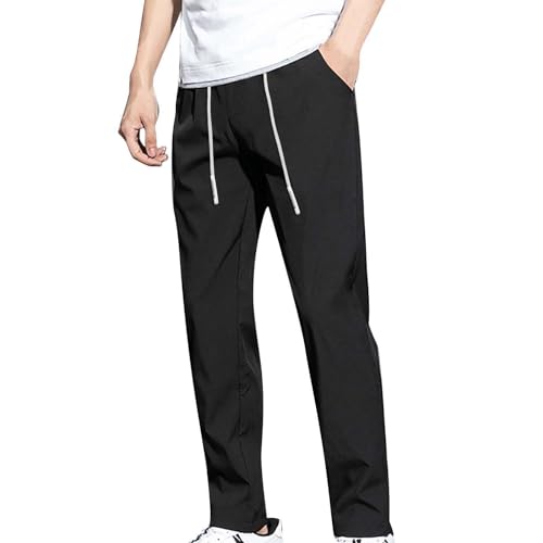 Generisch Jogginghose Herren Lang Freizeithose Sporthose Leichte Atmungsaktiv Schnelltrocknend Trainingshose mit Elastischer Bund und Kordelzug Sommerhose Taschen Trainingshose Chino Hose Herren von Generisch