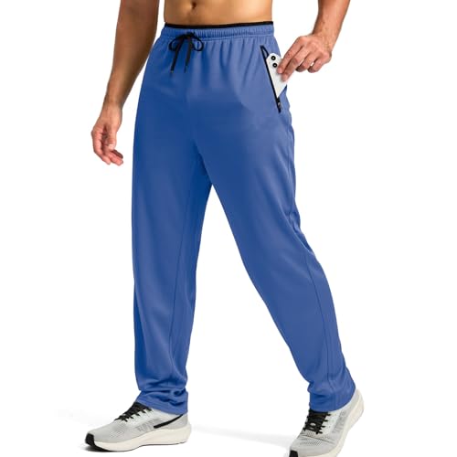 Generisch Jogginghose Herren Lang Sporthose Leichte Atmungsaktiv Schnelltrocknend Trainingshose Fitness Freizeithose Running Hose mit Reißverschlusstaschen Jogging Hose von Generisch