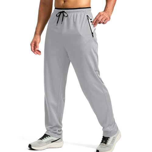 Generisch Jogginghose Herren Lang Sporthose Leichte Atmungsaktiv Schnelltrocknend Trainingshose Fitness Freizeithose Running Hose mit Reißverschlusstaschen Jogginghose Baumwolle von Generisch