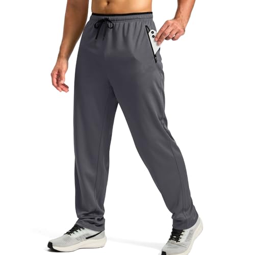 Generisch Jogginghose Herren Lang Sporthose Leichte Atmungsaktiv Schnelltrocknend Trainingshose Fitness Freizeithose Running Hose mit Reißverschlusstaschen Sporthose Herren Running-Bekleidung von Generisch
