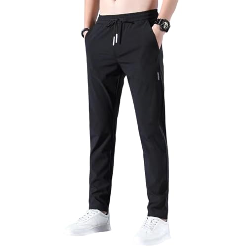 Generisch Jogginghose Herren Lang Sporthose Leichte Atmungsaktiv Schnelltrocknend Trainingshose Freizeithose Bekleidung Breite Track Pants Schwarze von Generisch