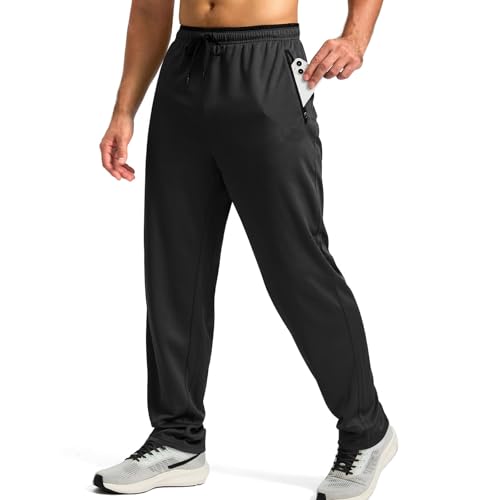 Generisch Jogginghose Herren Leichte Atmungsaktiv Schnelltrocknend Sporthose Trainingshose Fitness Freizeithose mit Reißverschlusstaschen von Generisch