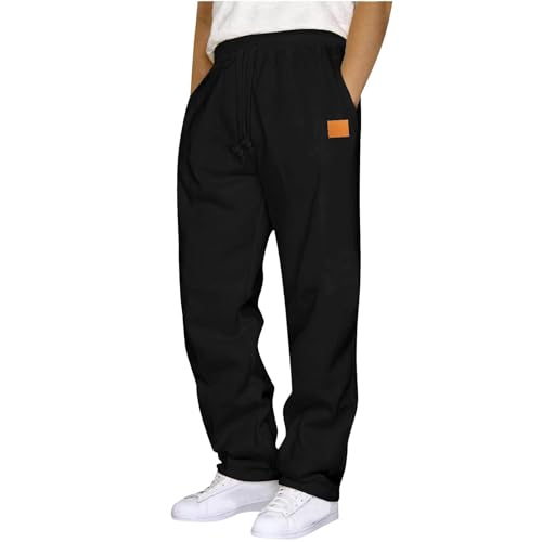 Generisch Jogginghose Herren Winter Sporthose Trainingshose Laufhose Lang Wanderhose Freizeithose Outdoor Hosen Baggy Sweathose Sweatpants Pants Elastischer Gürtel Sportbekleidung Schwarz M von Generisch