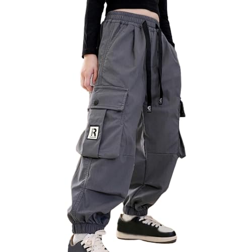 Generisch Jogginghose Kinder - Jungen Baggy Weite Cargohose Mädchen Baggy Hose lässig, hohe Taille Straight Denimhose Winddichte Warme Schneehosen Für 4-15 Jahre von Generisch