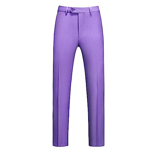 Generisch Jogginghosen Herren, Herrenhosen In Übergröße, Einfarbig, Anzughose, Herrenhosen, Business Casual, Gerades Bein, Anzughose Arbeitshosen Männer Outdoor Baggy Gummizug (34, Light Purple) von Generisch