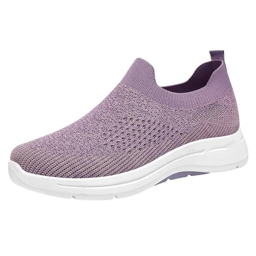 Generisch Joggingschuhe Damen Running Sommerschuhe Atmungsaktive Mesh Laufschuhe Breite Füße Freizeitschuhe Slip-On-Sicherheits Sportschuhe Leicht Bequem Walkingschuhe Athleisure Trainerschuhe von Generisch