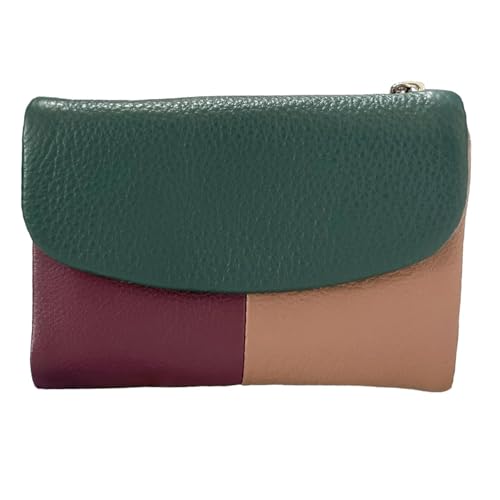 Generisch Joyfullygo Wallet, Joyfullygo Unisex Pebble Leather Wallet, with Credit Card Holder, Waterproof Large and Capacity (Purple-Khaki) von Generisch