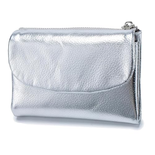 Generisch Joyfullygo Wallet, Joyfullygo Unisex Pebble Leather Wallet, with Credit Card Holder, Waterproof Large and Capacity (Silver) von Generisch