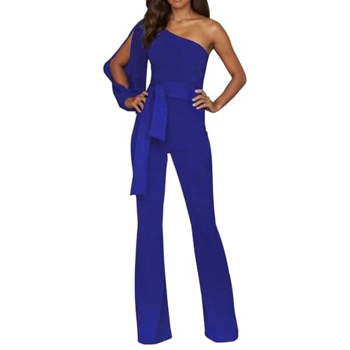 Generisch Jumpsuit Damen Elegant Sommer Kurzarm Overall Weites Bein Romper Mit Taschen Playsuit Hosenanzug Festlich Anzug Hochzeit Hochzeitsgast HosenanzüGe Einteiler Business Set Outfit Zweiteiler von Generisch