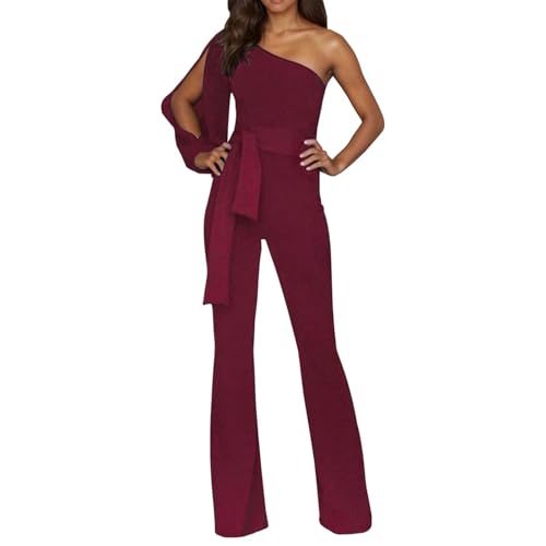 Generisch Jumpsuit Damen Elegant Sommer Kurzarm Overall Weites Bein Romper Mit Taschen Playsuit Hosenanzug Festlich Anzug Hochzeit Hochzeitsgast HosenanzüGe Einteiler Business Set Outfit Zweiteiler von Generisch