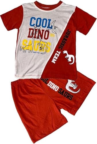 Generisch Jungen Kinder Sommerset T-Shirt und Shorts Kurzhosen 100% Baumwolle Rot 92-98 von Generisch