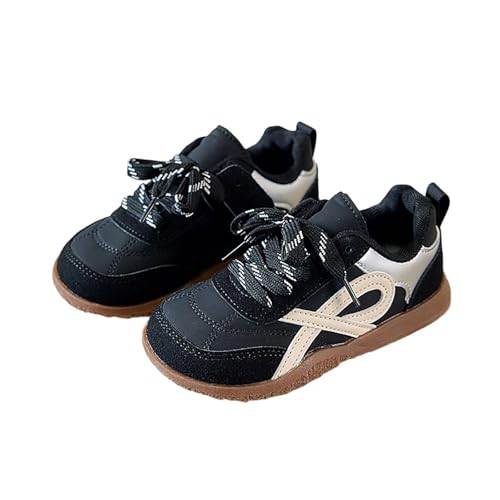 Generisch Jungen Sneakers Kinder Sportschuhe mit weicher Sohle für Alltag Freizeit Schule Agan-Trainingsschuhe für Jungen Mädchen Bequeme Laufschuhe für Jede Jahreszeit (Black, 22.5 Toddler) von Generisch