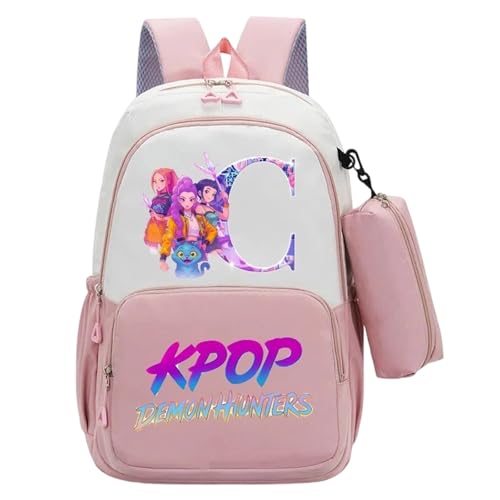 Generisch K-Pop-Dämonenjäger-Rucksack K pop Demon Hunters-Schultaschen Anime-Filmcharakter-Prints wasserdichte tragbare Schultasche Rucksack für Jungen Mädchen Fans von Generisch