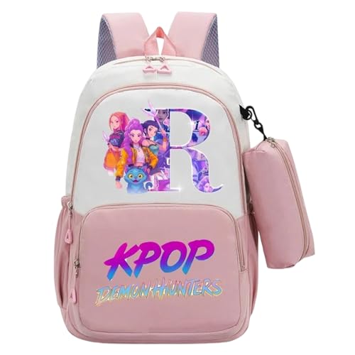 Generisch K-Pop-Dämonenjäger-Rucksack K pop Demon Hunters-Schultaschen Anime-Filmcharakter-Prints wasserdichte tragbare Schultasche Rucksack für Jungen Mädchen Fans von Generisch