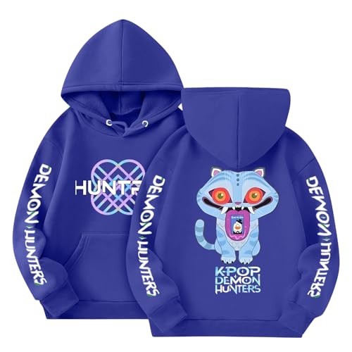 Generisch K Pop Demon Hunters Hoodie Für Mädchen Jungen K-Pop Demons Mira Rumi Zoey Print Hoodies Sweatshirt Mit Taschen Langarm Kapuzenpullover Hooded Pullover 110-160 Für K Pop Fans B13 140 von Generisch
