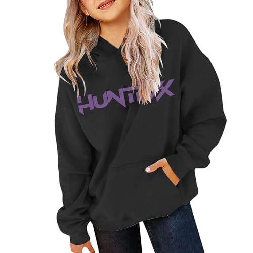 Generisch K-Pop Hoodie Jungen Mädche Kinder Demons Streetwear Stil – Hunters Kapuzenpullover Anime Druck, Lässiges Sweatshirt für Teenager & Erwachsene von Generisch