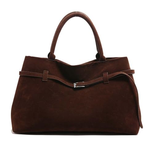 Generisch KEYULI Suede Tote Bags for Women - Leather Top Handle Bag Modavo Suede Tote Handbags Slouchy Hobo Bags (Coffee) von Generisch