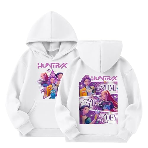 Generisch KPop Hoodie für Jungen Mädchen, K-Pop Kapuzenpullover mit Anime-Druck, Langarm Sweatshirt Lässige Oberteile für Unisex Kinder 2-16 Jahre Streetwear von Generisch