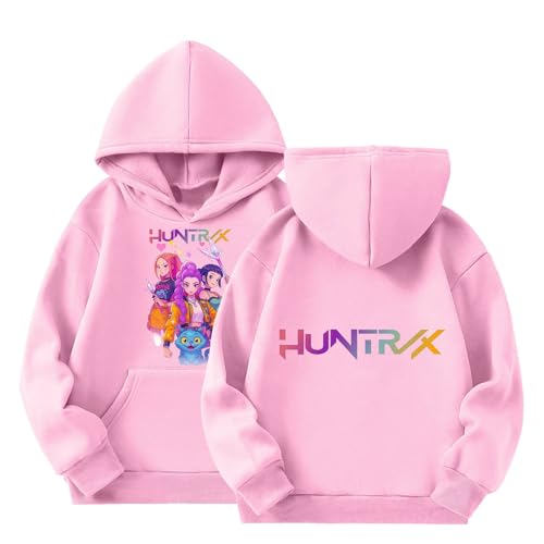 Generisch KPop Hoodie für Unisex Kinder K-Pop Kapuzenpullover mit Anime-Druck Langarm Demon Hunters Sweatshirt Lässige Oberteile für Jungen Mädchen 2-16 Jahre Streetwear von Generisch