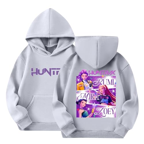 Generisch KPop Huntrix Hoodie für Jungen Mädchen K-Pop Streetwear Kapuzenpullover mit Anime-Druck Kinder von Generisch