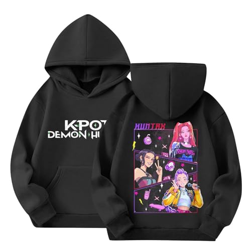 Generisch KPop Huntrix Hoodie für Jungen Mädchen K-Pop Streetwear Kapuzenpullover mit Anime-Druck Kinder von Generisch