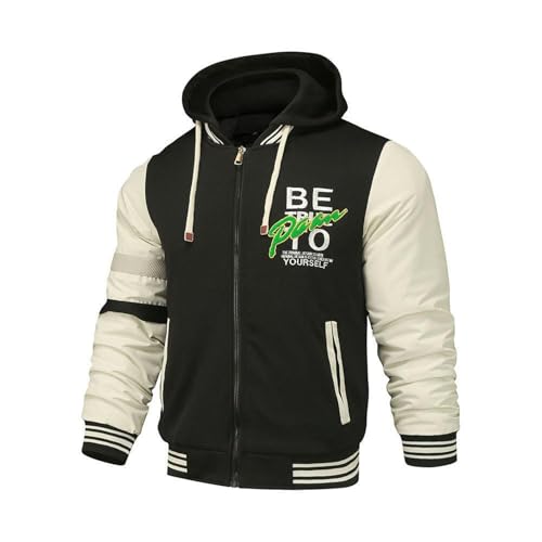Generisch Kapuzenjacke Herren Winter Hoodie mit Reißverschlüsse Einfarbige Strickjacke Kordelzug Langarm Freizeitjacke Sportjacke Dünn Leicht Atmungsaktiv Hoody mit Kapuze Zip Jacke von Generisch