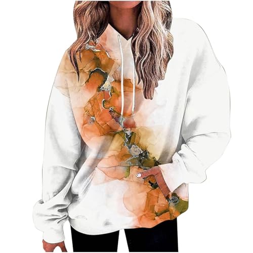 Generisch Kapuzenpullover Damen Hoodie Sweatshirt mit Kapuze Pullover Pulli Herbst Langarm Oberteile Blauer Hoodie Damen Oversize Damen Pullover Rot Weiss Zip Hoodie Damen Lang von Generisch