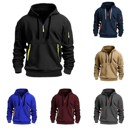 Generisch Kapuzenpullover Für Herren Mehrschichtiger Reißverschluss V-Ausschnitt Kapuzenpulloverherren Hoodies Lässige Fit Fleece Pullover Herren Hoodies Mit Tasche Kordelzug Fall Winter von Generisch