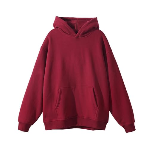 Generisch Kapuzenpullover Für Herren Warm, Sweatshirt Herren Mit Kapuze Winter, Pullover Loose Fit Sweatpullover Weich Langarmpullover Kuschel Kapuzenpulli Mit Tasche Kuschelpullovern Einfarbig von Generisch
