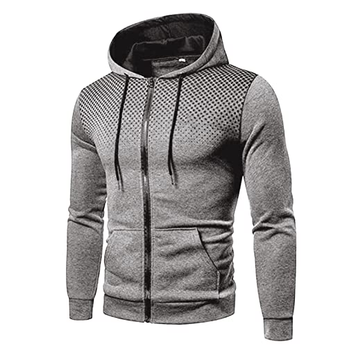 Generisch Kapuzenpullover Herren Hoodies Zip up Langarm Fleece Sweatshirts Hoodies Reißverschluss Und Bequemer Passform Sweatshirt Male Kapuzenpullover Sportjacke von Generisch