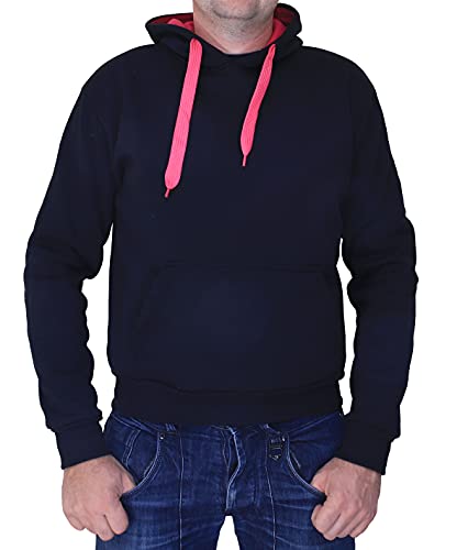 Generisch Kapuzenpullover Herren Kapuze Zip Hoodie Sweatshirt Jacke (Schwarz/Pink, l) von Generisch