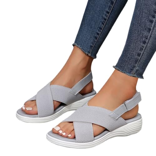 Generisch Keilabsatz Sandalen Damen Sexy - Wedge Espadrilles Sandaletten Knöchelriemchen Offene Sandalen Schuhe Heel Freizeit Plateau Für Frauen Keilabsatz Strandschuhe Mit Absatz Wedges von Generisch