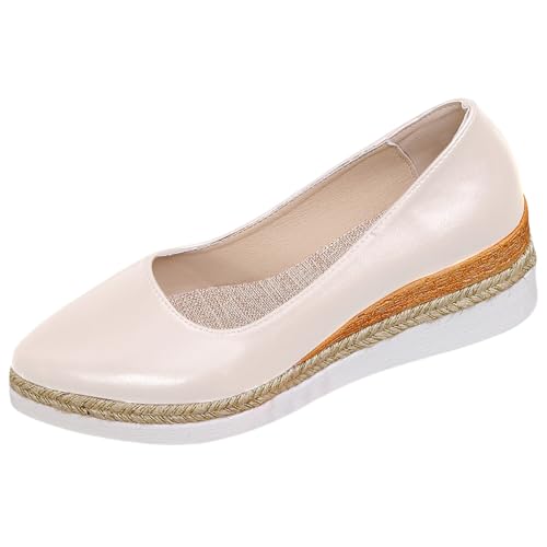 Generisch Keilabsatz Schuhe Damen Plateau Pantoletten Damen Sommerschuhe Elegant Freizeitschuhe Loafer Walkingschuhe Stöckelschuhe Absatzschuhe Römersandalen Orthopädische Schuhe Leichte Bequeme von Generisch