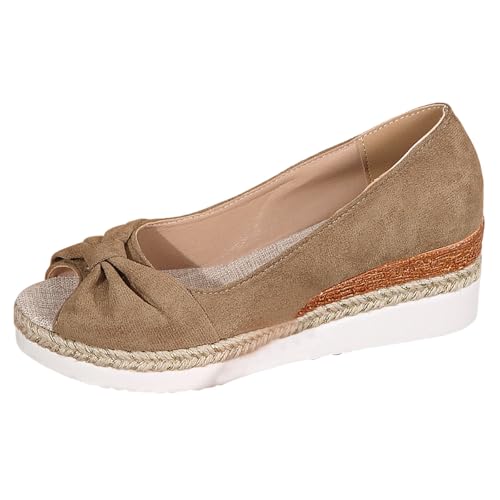 Generisch Keilschuhe Damen Slip On Freizeitschuhe Damen Halbschuhe Orthopädische Schuhe Bootsschuhe Trekkingschuhe Wanderschuhe Strickschuhe Trainingsschuhe Walkingschuhe Bequeme Leichte Atmungsaktiv von Generisch