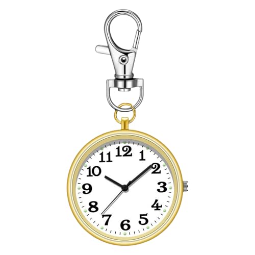 Generisch Key-Chain Watch - Buckle Design Pocket Watch, Round Clip On Pocket Key Buckle, Water-Resistant -Chain, Stylish Exquisite Clip Bag Charm for Families, Holidays and Friends von Generisch