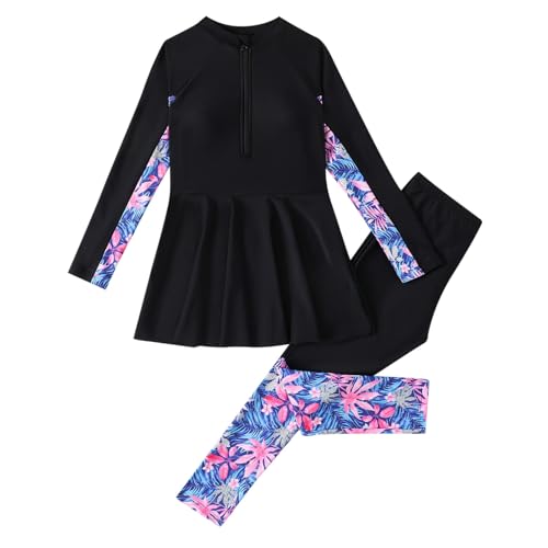 Generisch Kinder Baby Mädchen Muslimischen Badeanzug Modest Islamischen Ganzkörper Full Cover Langarm Top Hose Burkini Set Schwimmanzug von Generisch